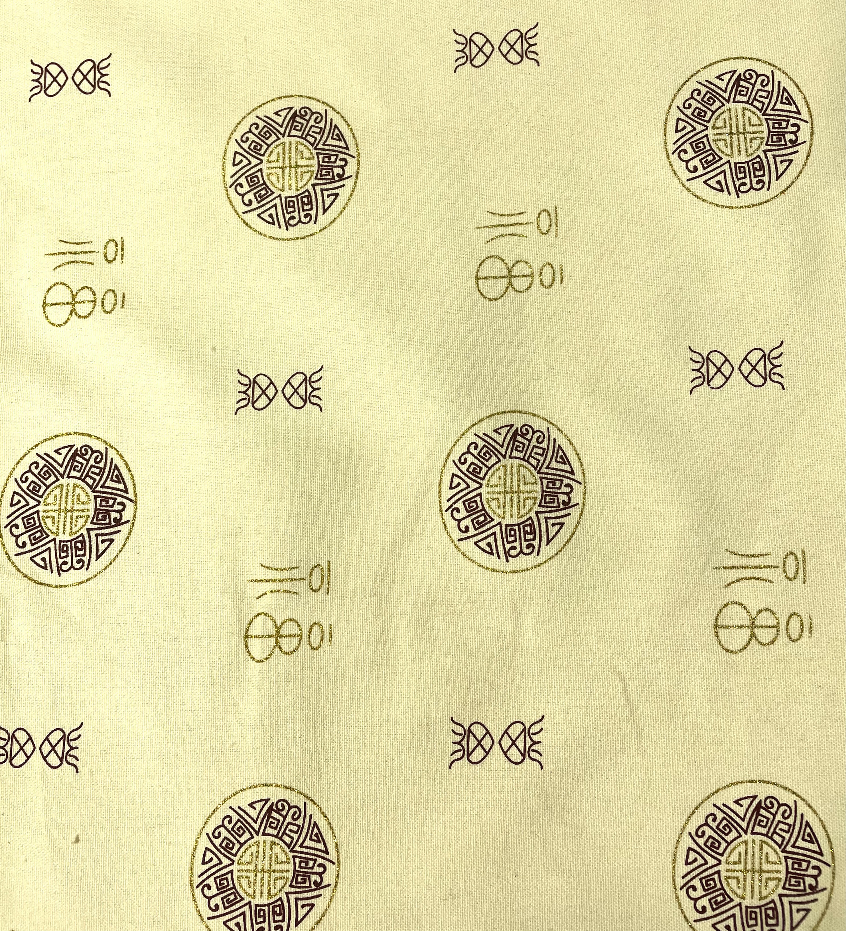 Good Luck Symbol on Cream Canvas
