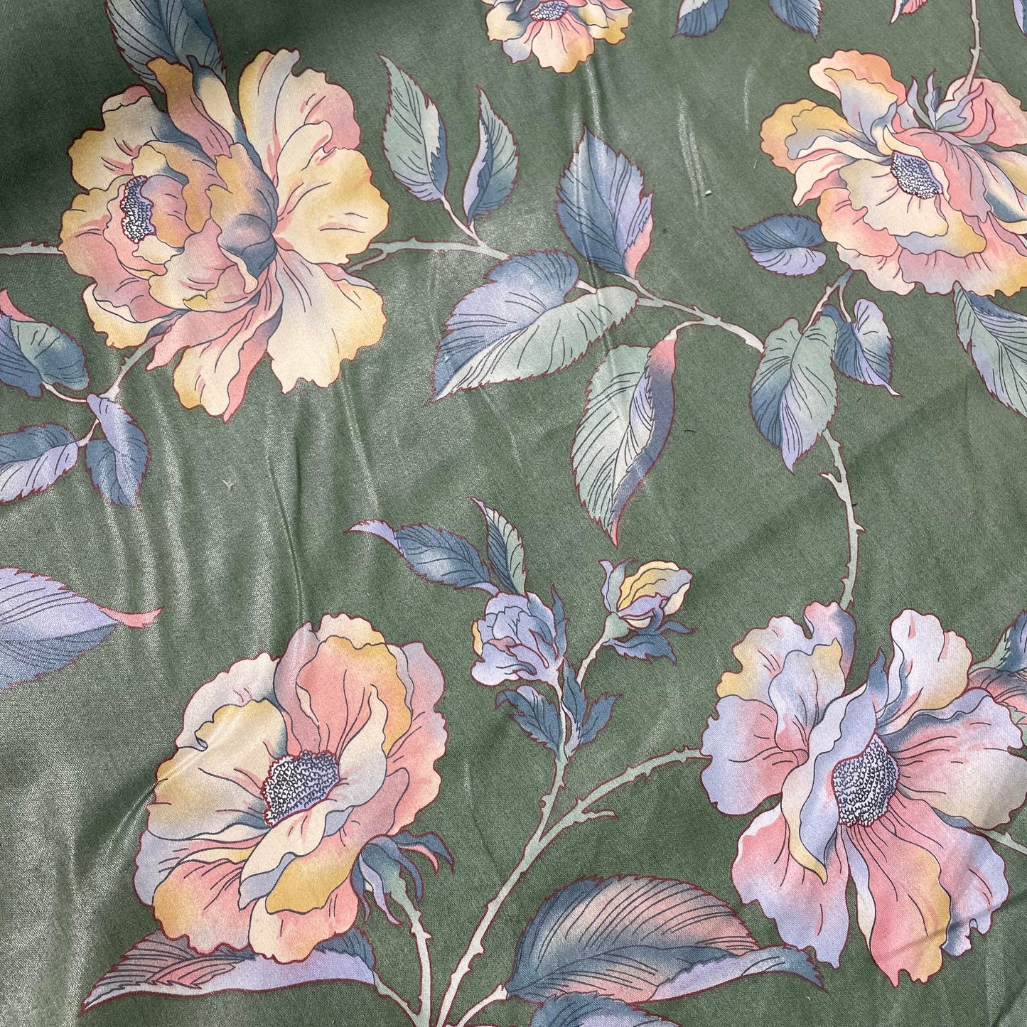 100% Cotton, Watercolour Flowers,